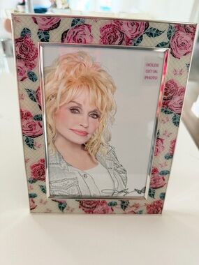 Dolly Parton Floral Pink Rose Picture Frame